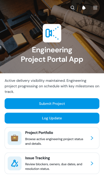 Engineering Project Portal App Template