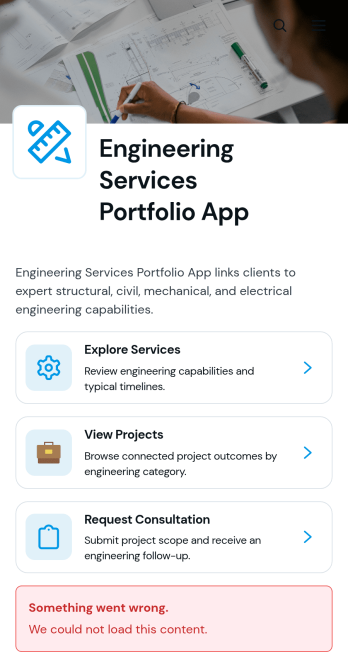 Engineering Services Portfolio App Template