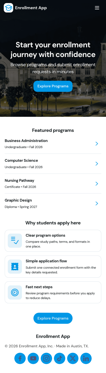 Enrollment App Template