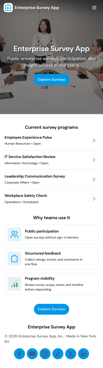 Enterprise Survey App Template