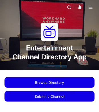 Entertainment Channel Directory App Template