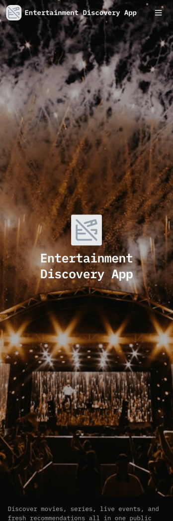 Entertainment Discovery App Template