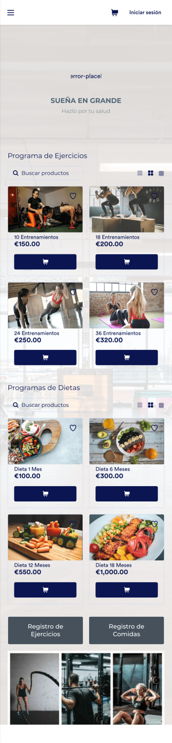 Entrenamiento Personal App Template
