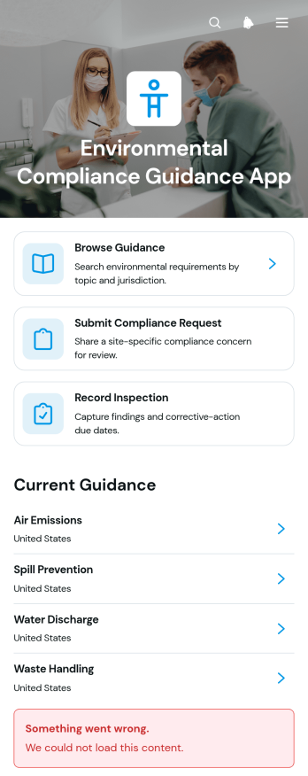 Environmental Compliance Guidance App Template