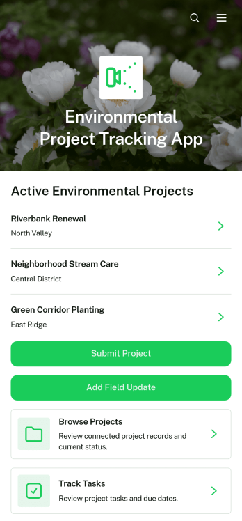 Environmental Project Tracking App Template