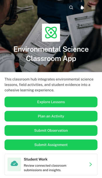 Environmental Science Classroom App Template