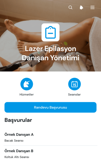 Epilasyon Müşteri Yönetimi Uygulama Șablonu