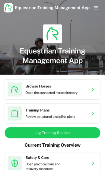 Equestrian Training Management App Template