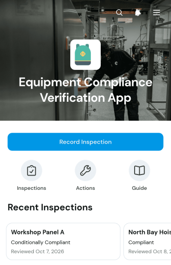 Equipment Compliance Verification App Template