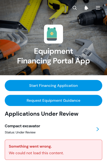Equipment Financing Portal App Template