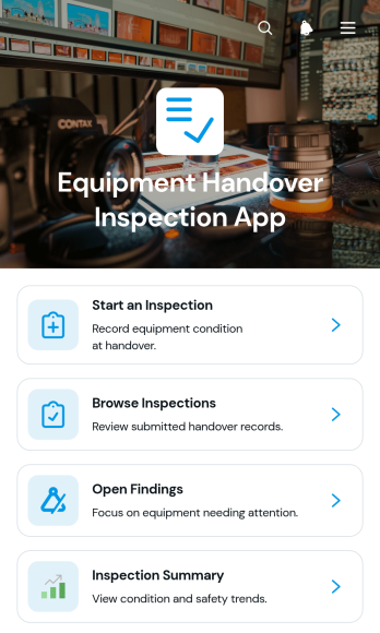 Equipment Handover Inspection App Template
