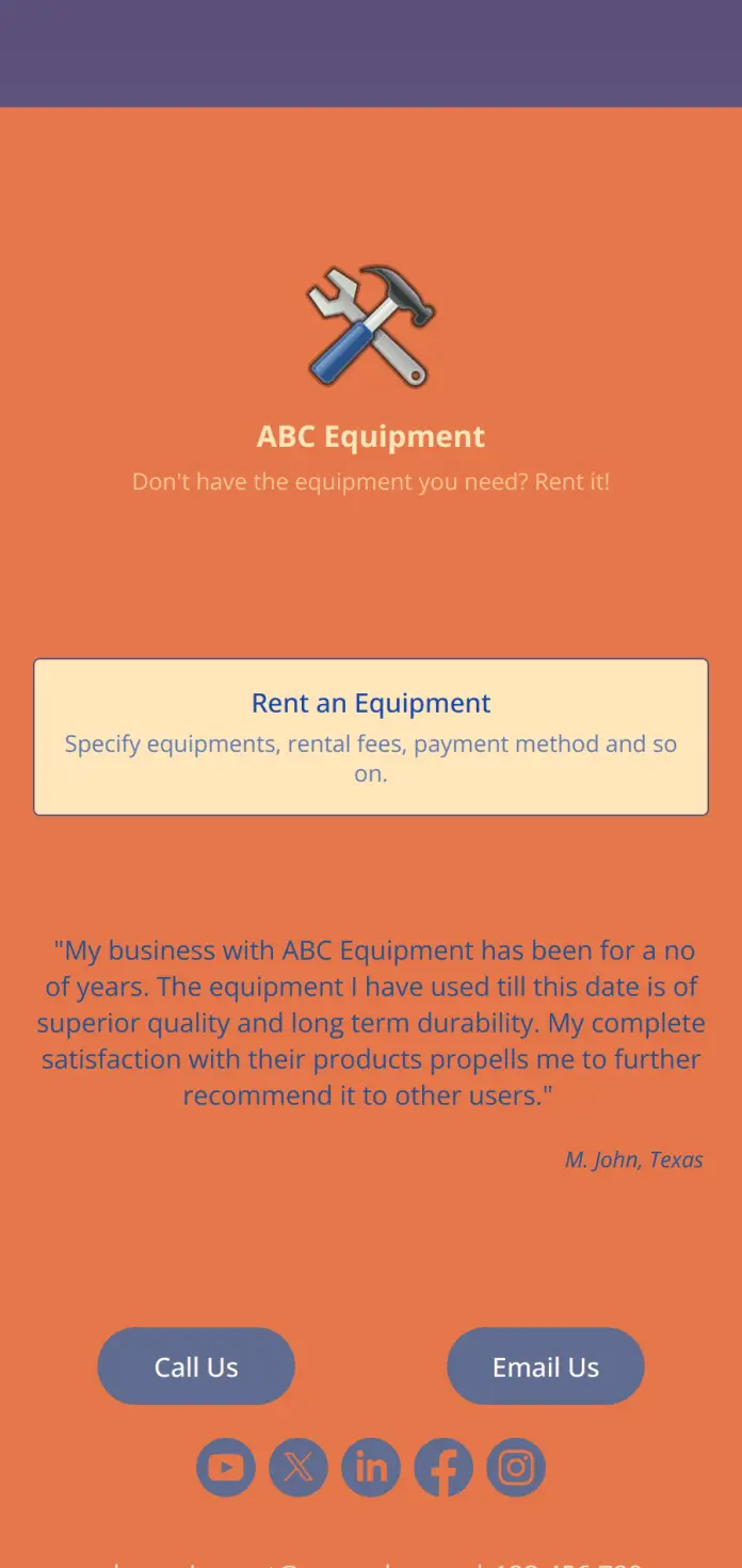 Equipment Rental App