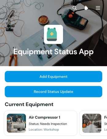 Equipment Status App Template