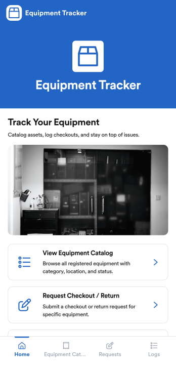 Equipment Tracker App Template