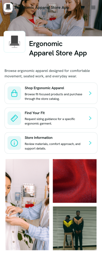 Ergonomic Apparel Store App Template