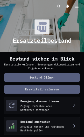 Ersatzteilbestands-App