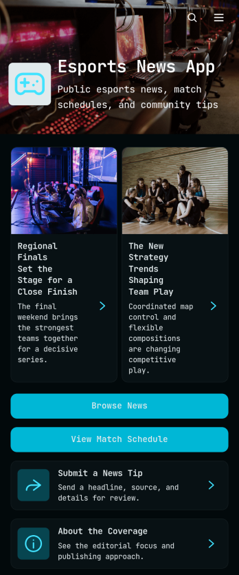 Esports News App Template