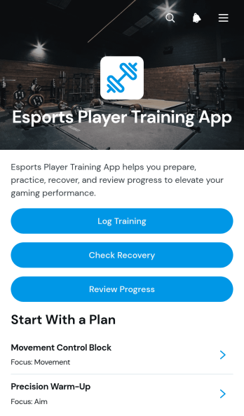 Esports Player Training App Template