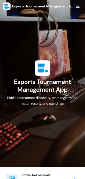 Esports Tournament Management App Template