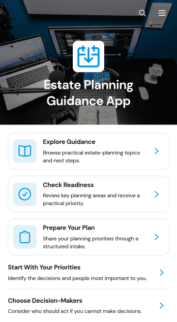 Estate Planning Guidance App Template