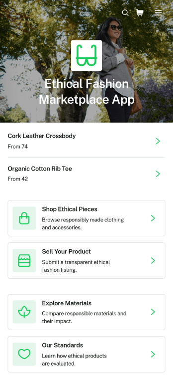 Ethical Fashion Marketplace App Template
