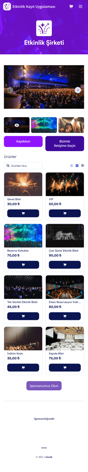 Etkinlik Kayıt Uygulama Șablonu