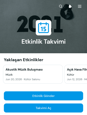 Etkinlik Takvimi Uygulama Șablonu