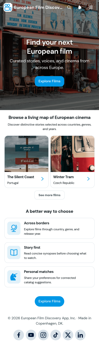 European Film Discovery App Template