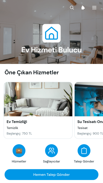Ev Hizmeti Bulma Uygulama Șablonu