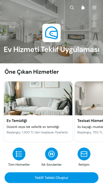 Ev Hizmetleri Teklif Uygulama Șablonu
