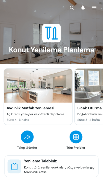 Ev Yenileme Planlama Uygulama Șablonu