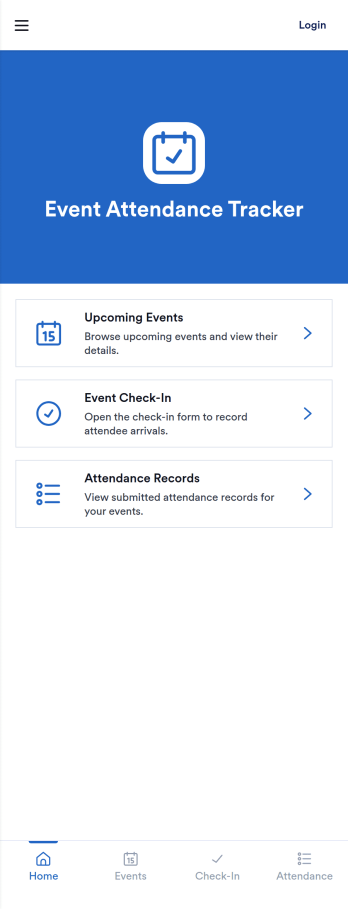 Event Attendance Tracker App Template
