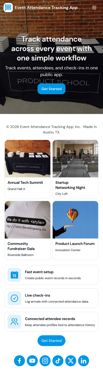 Event Attendance Tracking App Template
