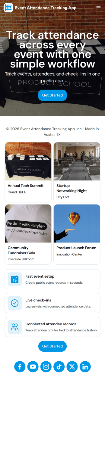 Event Attendance Tracking App Template