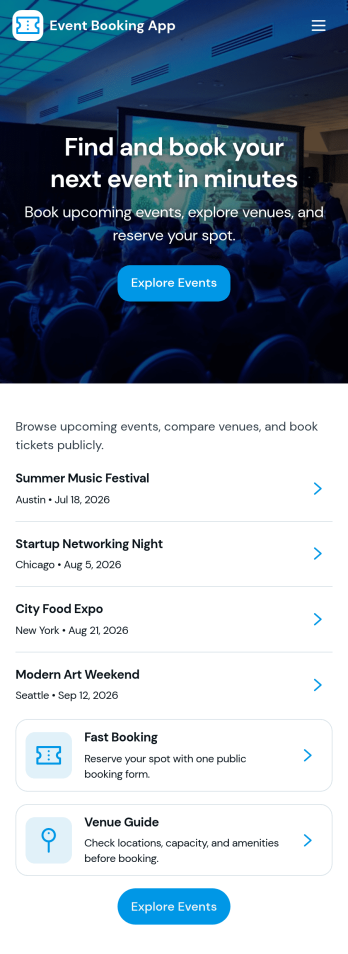 Event Booking App Template