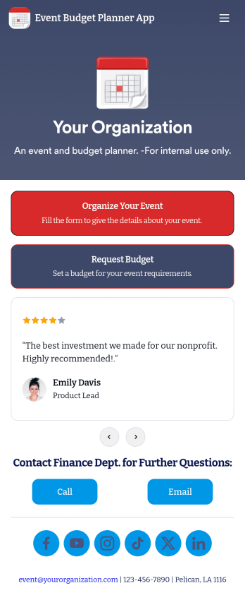 Event Budget Planner App Template