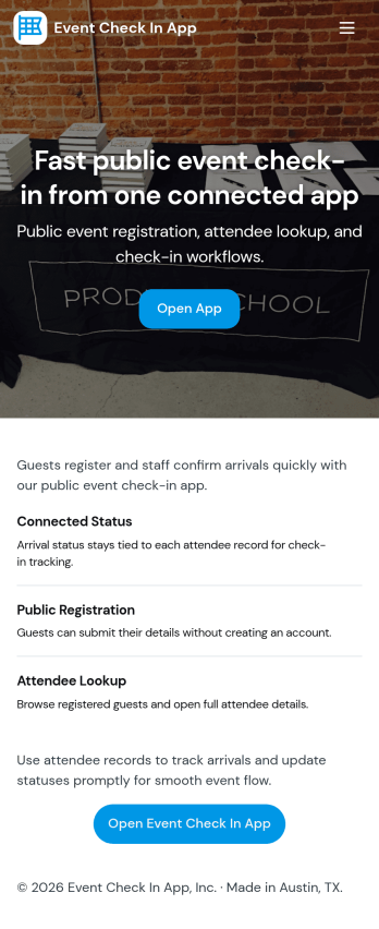 Event Check In App Template