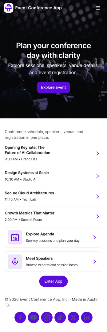 Event Conference App Template