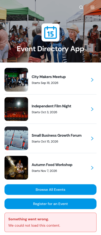 Event Directory App Template