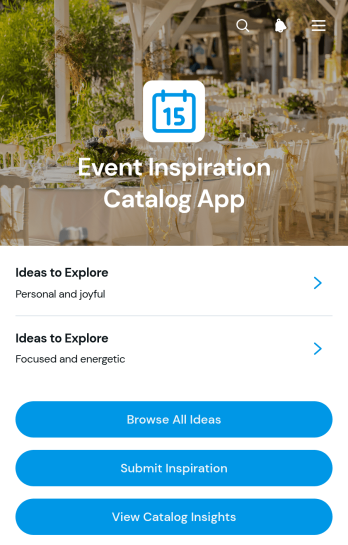 Event Inspiration Catalog App Template