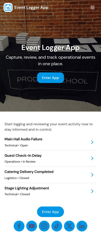 Event Logger App Template
