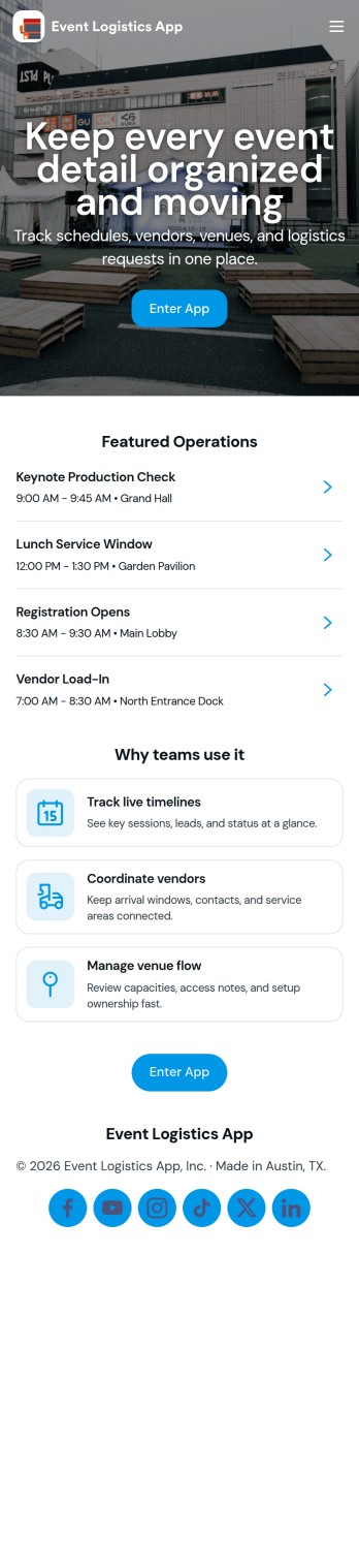 Event Logistics App Template