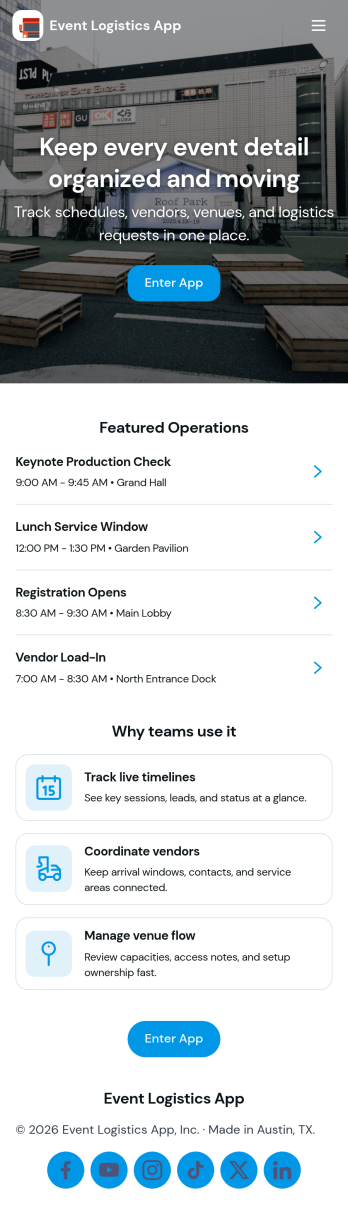 Event Logistics App Template