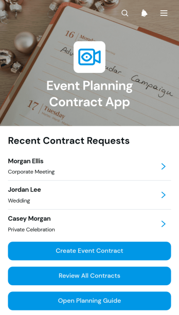 Event Planning Contract App Template