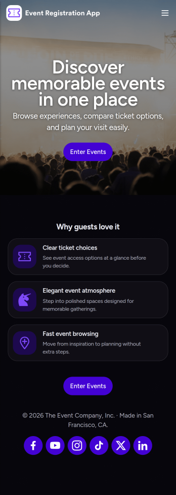 Customizable Event Registration App