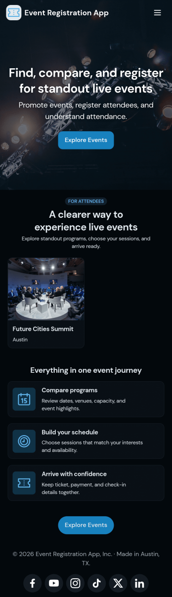 Customizable Event Registration App