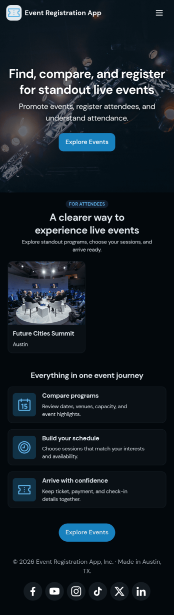 Customizable Event Registration App