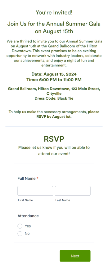 Event RSVP App Template