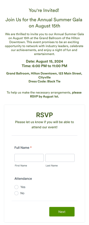 Event RSVP App Template