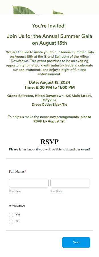 Event RSVP App Template
